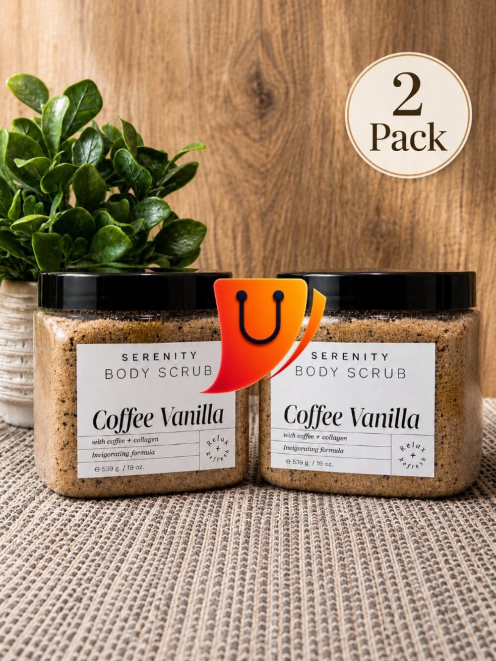 Serenity Body Scrub Coffee Vanilla with Coffee + Collagen (2 Pack)